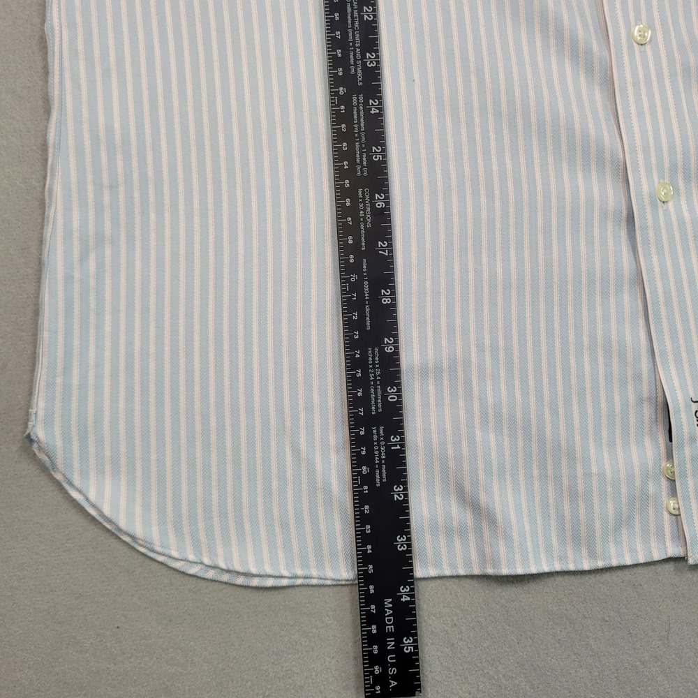 Jos A Bank Signature Collection Tailored Fit Dress Shirt 17.5 34 Blue Stripe - Picture 7 of 11